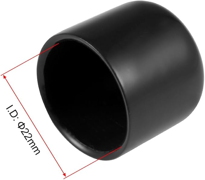 uxcell 5pcs Rubber End Caps 22mm ID Vinyl Round Tube Bolt Cap Cover Screw Thread Protectors Black