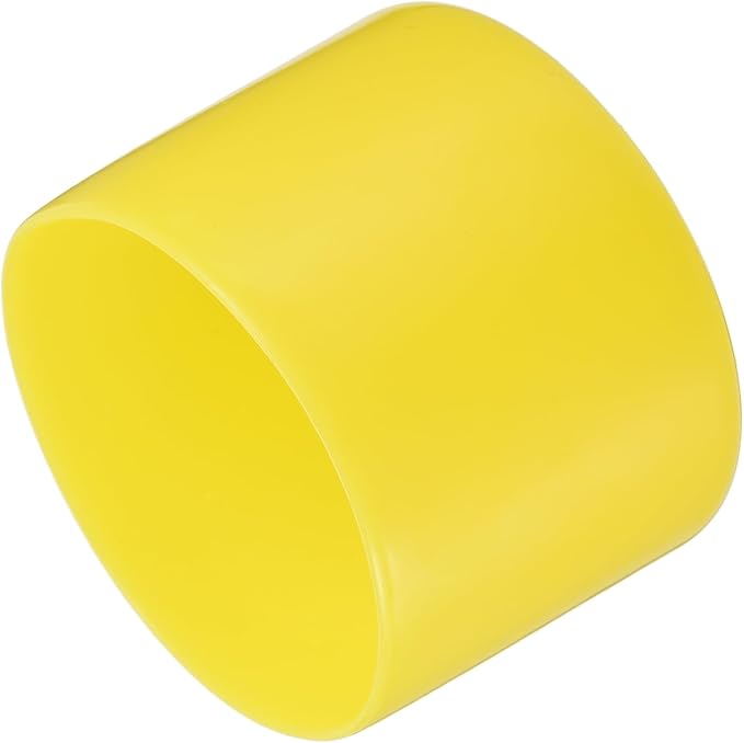 uxcell 4pcs Rubber End Caps 55mm(2 3/16") ID Vinyl Round Tube Bolt Cap Cover Screw Thread Protectors Yellow, 40mm Height