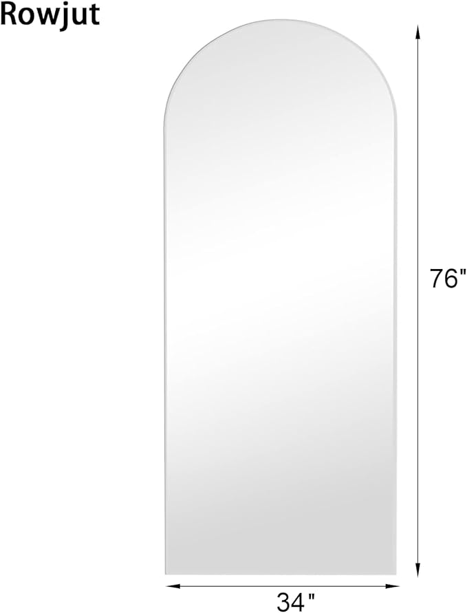 Large 76"x34" Arched Full Length Mirror White Floor &Standing for Bedroom&Living Room&Wall Mounted Mirror Full Body Mirrors Hanging or Leaning.