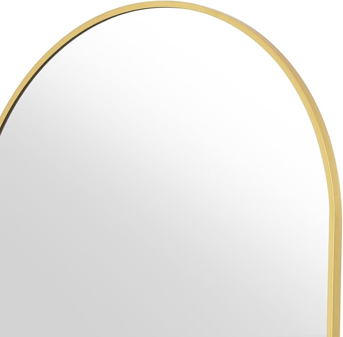 Koonmi 38"x77" Arched Full Length Mirror, Gold Large Floor Mirror with Aluminum Alloy Frame, Standing Hanging or Leaning Wall-Mounted Full Body Mirror for Living Room and Bedroom