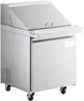 27-Inch ADA Height Commercial Mega Top Refrigerated Sandwich Prep Table, Stainless Steel, 1-Door, 6 Cu Ft Capacity, Digital Control with Auto Defrost, R290 Refrigerant