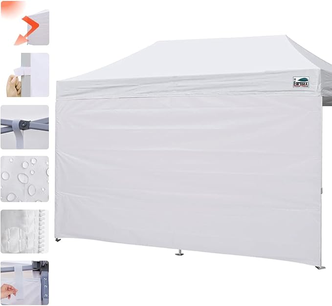 Eurmax USA Instant Canopy SunWall Camping Tent Tarp Shelter 10x15, Sidewall Only (White)