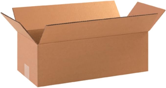Secure Seal - 100 Pack of 18x8x6” Corrugated Cardboard Packing Shipping Mailing Moving Carton Boxes Cube