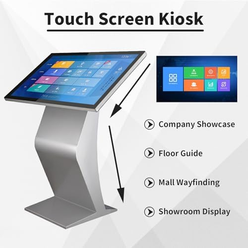 22/32 Inch Digital Signage Kiosk with Capacitive Touch Screen, K-Style Stand for Mall Navigation, Self-Ordering, Advertising - Black LCD Display, Perfect for Retail Use
