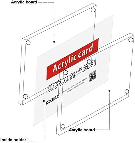 5 Pack Acrylic Label Holder Price Tag Displays Sign Holder with 3M Tape Adhesive Wall Mount Sign Stand (Transparent 150*100mm/5.9*3.94 inches)