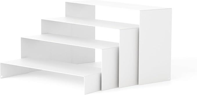 Black Matte Metal Display Stand,8 Pcs 2 Set Display Risers, Metal Rectangular Display Shelf for Showcase, Dessert, Toys, Perfume (8Pcs-Black, L7''x8''x9'')