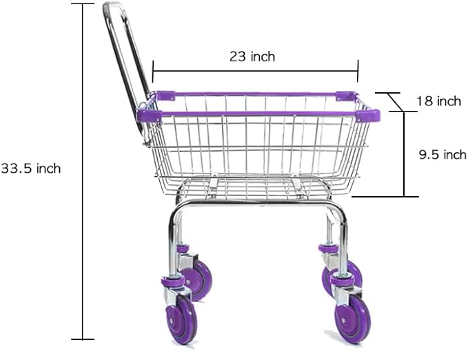 U HANDDLE Grocery & Laundry CART 1.5 Bushel (Gunpowder Metal) Red, Blue Trim (Red)