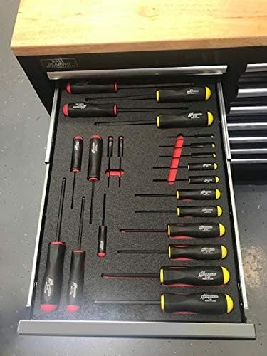 5S TOOL BOX SHADOW FOAM ORGANIZERS (2 COLOR) CUSTOM SIZE (20" x 40" Black Top/Red Bottom)