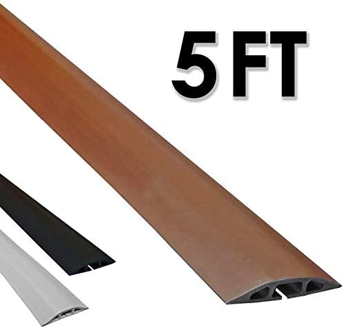 Electriduct D-2 Low Profile Rubber Duct Cord Cover Floor Cable Protector - 5 Feet - Brown - Pack of 4 (Raw Rubber Material)