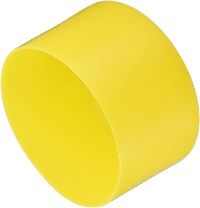 uxcell 4pcs Rubber End Caps 80mm(3 1/8") ID Vinyl Round Tube Bolt Cap Cover Screw Thread Protectors Yellow, 50mm Height