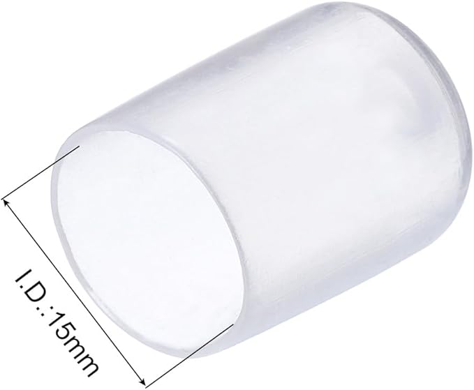 uxcell 10pcs Rubber End Caps 15mm ID Vinyl Round End Cap Cover Screw Thread Protectors, Clear