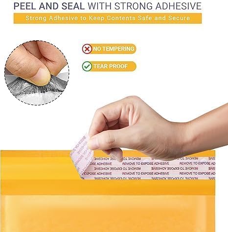 Large Kraft Bubble Mailers 9.5x14.5 inch #4 | Self Seal Padded Envelopes Cushioned Bubble Mailer | Usable Size 9.5x13.5 | Lightweight mailing Shipping Bags | 200 Pack Bulk | USA Made
