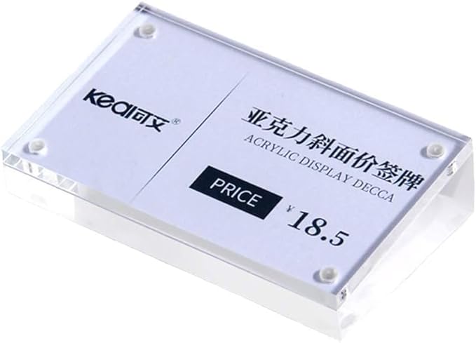 Acrylic Label Holder Price Tag Displays Sign Holder Data Card Holder Table Top Sign Stand (100*70mm/3.94x2.76 inches)
