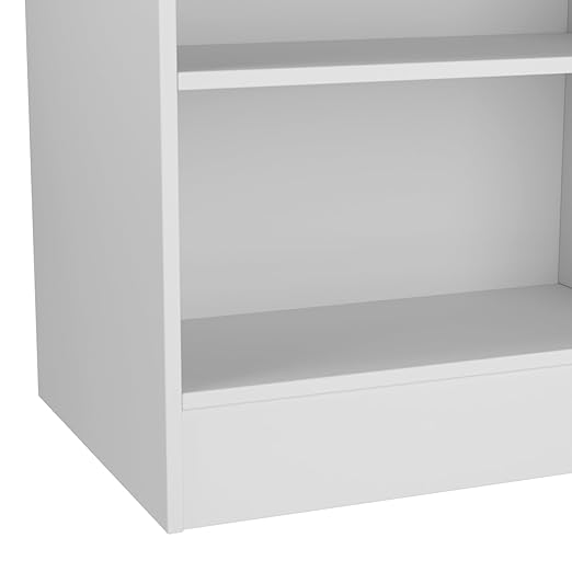 48” W ×20” D × 38” H - Ledge top Checkout Counter with Slatwall Display Front, White Wooden Slat Wall Cash Register Stand,Retail Counter Display