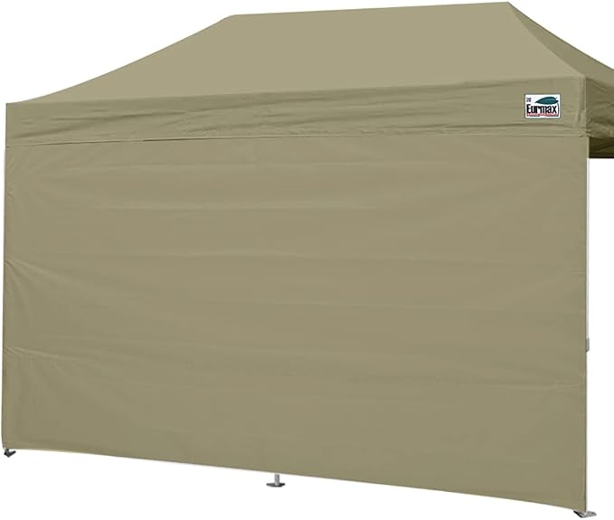 Eurmax USA Instant Canopy SunWall Camping Tent Tarp Shelter 10x20 Canopy Wall Sidewall Canopy Tent Sidewalls for Pop Up Canopy Tent,1 Pack Sidewall Only(Khaki)