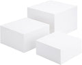 Clisela 3pcs Acrylic Cube Display Stands Box Risers with Hollow Bottoms, Food Risers for Buffet Table, Decorative Display Stand Shelf for Dessert Collectibles Jewelry Figures Show - White 6" 7" 8"