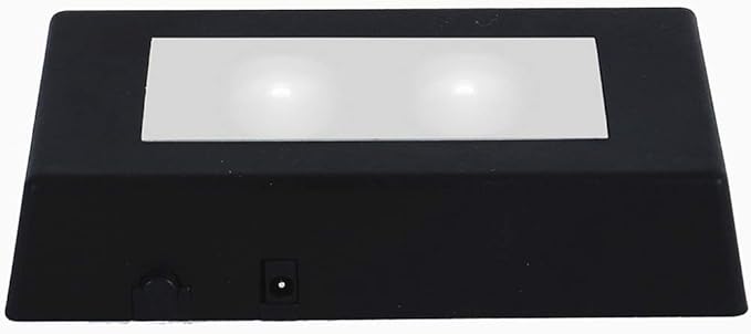 EUSTUMA LED Light Base Rectangle Display Stand In A Variety of Colors,Lighted Up Stand Color Changing Small LED for 3D Glass Crystal Art,Holiday Party Decoration. (Black, Small)