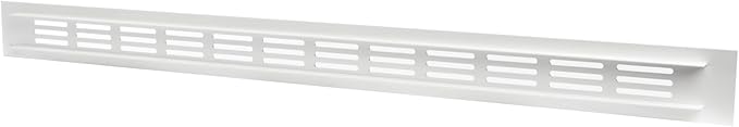 Vent Systems 19.69 x 1.57 (Outer Size) Rectangular Door Vent - White Aluminum Vent Cover Toe Kick Vent Cover - HVAC for Home Cabinet Vent - Intake/Exhaust Door Return Air Vent