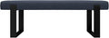 VANT Upholstered Bed Bench - Ribbed Midnight Blue - Matte Black - Contemporary Modern, Bedroom Bench Seat, Hallway, or Entryway