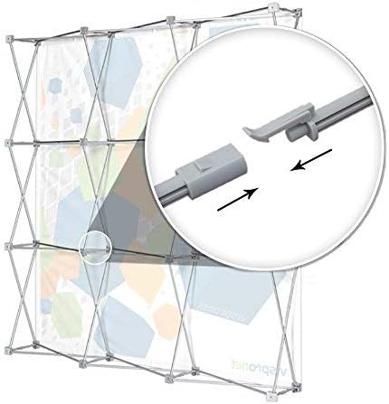 Vispronet Pop-Up Tension Fabric Trade Show Display Booth Frames (7.4ft x 5ft)