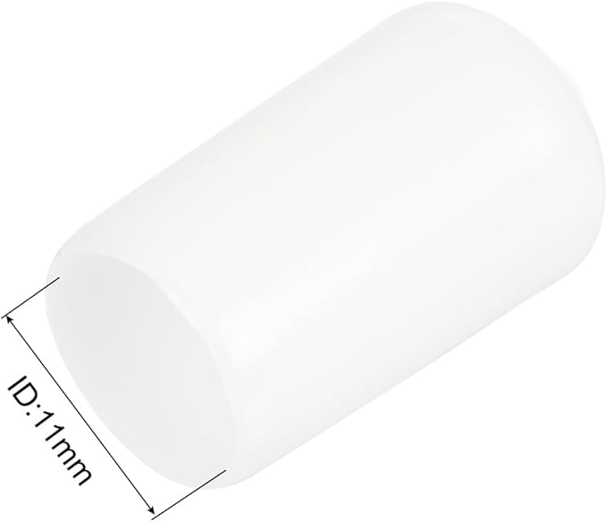 uxcell 10pcs Rubber End Caps 11mm ID Vinyl Round End Cap Cover Screw Thread Protectors White
