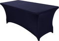 SEPARO 1 Pack 4 Ft Navy Blue Table Cover Fitted Rectangular Tablecloth Stretchable Fabric Table Cloth 4 ft Wrinkle-Free for Party Tradeshows Banquet Weddings Cocktail