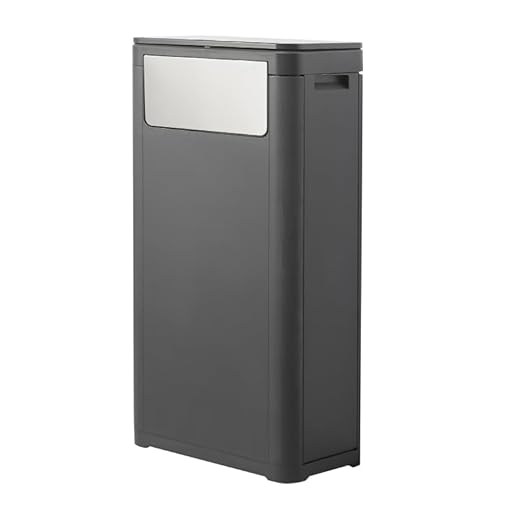 WanWanKa Bathroom Tall Skinny Trash Can with Lid, Waste Basket Fits in Narrow Spaces and Perfect for Commerical Offices,Garbage Can with Press Top,for Home,Bedroom,Kitchen,Living Room.