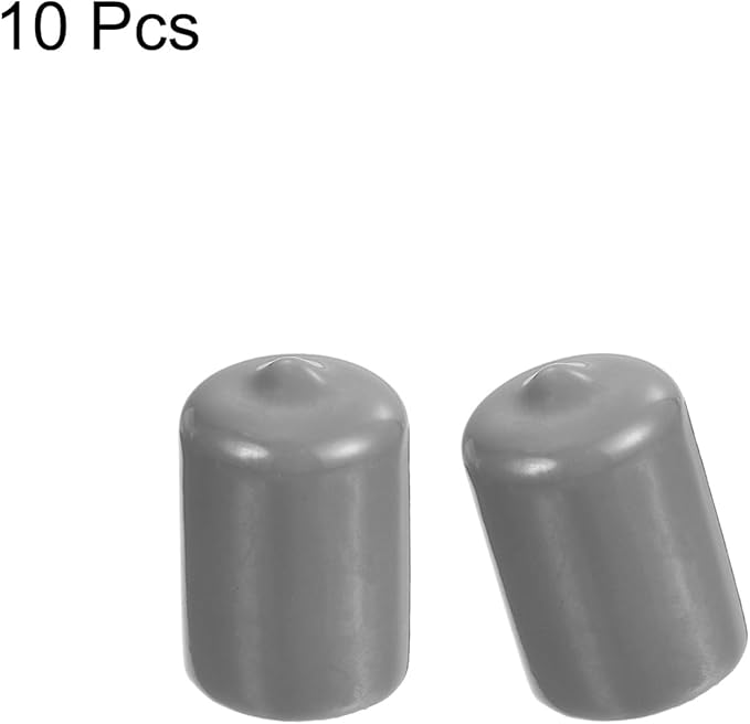 uxcell 10pcs Rubber End Caps 18mm ID Vinyl Round End Cap Cover Screw Thread Protector Light Grey