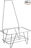Metal Grocery Market Shopping Basket Stand, Silver, 17.5 x 12.5 x 38 Inches, Floor Standing Display Rack, 12 Basket Capacity
