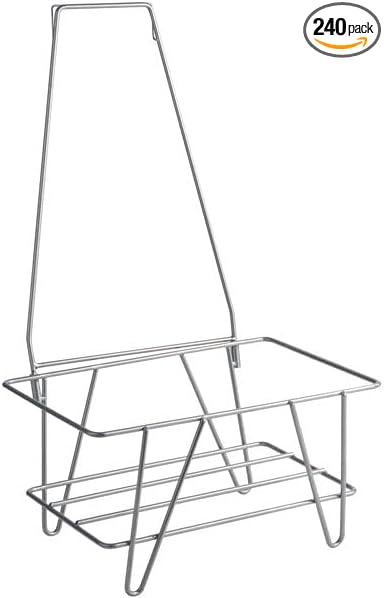 Metal Grocery Market Shopping Basket Stand, Silver, 17.5 x 12.5 x 38 Inches, Floor Standing Display Rack, 12 Basket Capacity