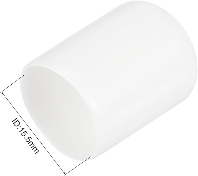 uxcell 10pcs Rubber End Caps 15.5mm ID Vinyl Round End Cap Cover Screw Thread Protectors White