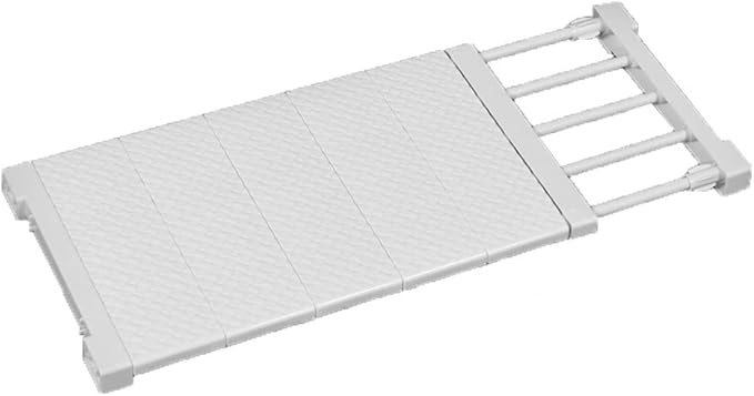 Closet Shelf Dividers Expandable Wardrobe Organizer System Tension Rod Adjustable Storage Rack Hanger Separators 9.45'' Width for Bedroom Bathroom Kitchen Bookshelf Office - White