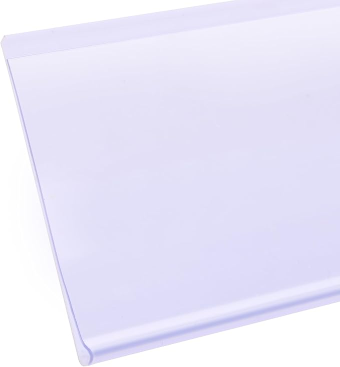Shelf Label Strips, Pro Painter 25 Pack Self Adhesive 1.5”H Shelf Strip Price Tag Holder for Plastic, Metal and Wood Gondola Shelf, Clear Plastic Front/White Back Sign Holder for 48” Long Shelf