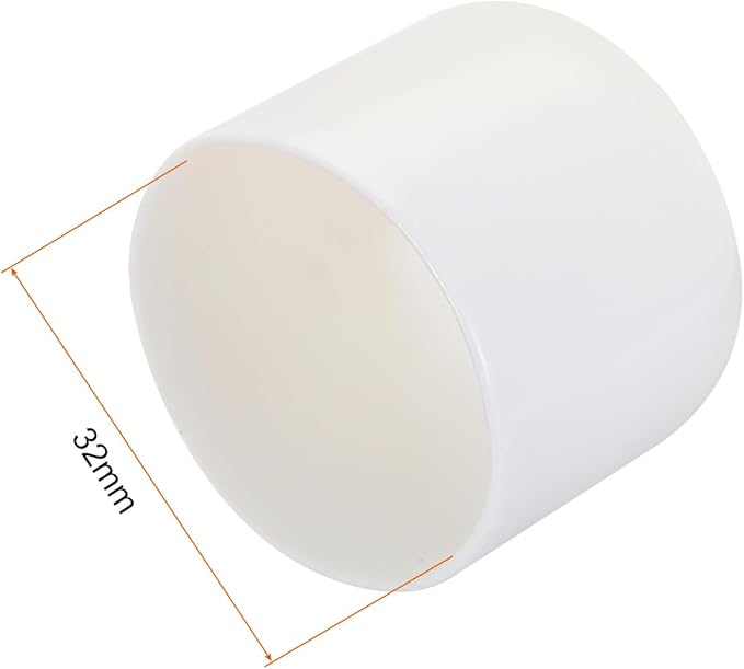 uxcell 10pcs Rubber End Caps 32mm ID Vinyl Round Tube Bolt Cap Cover Screw Thread Protectors White