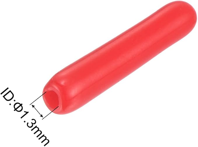 uxcell 20pcs Rubber End Caps 1.3mm ID Vinyl Round Tube Bolt Cap Cover Thread Protectors Red