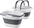 2 Pack Large Collapsible Mop Bucket 4.2 Gallon(16L) with Handle for House Cleaning, Space Saving Outdoor Multiuse Foldable Water Pail for Camping, Fishing, RV(2, Grey)