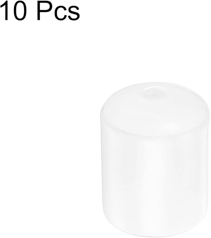 uxcell 10pcs Rubber End Caps Protective Caps 24mm ID Vinyl Round End Cap Cover Screw Thread Protectors Clear