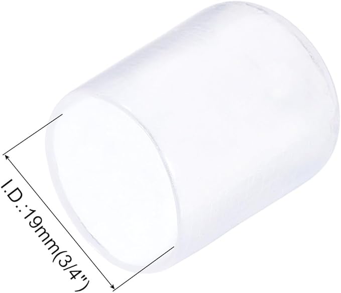 uxcell 10pcs Rubber End Caps 19mm(3/4") ID Vinyl Round End Cap Cover Screw Thread Protectors, Clear