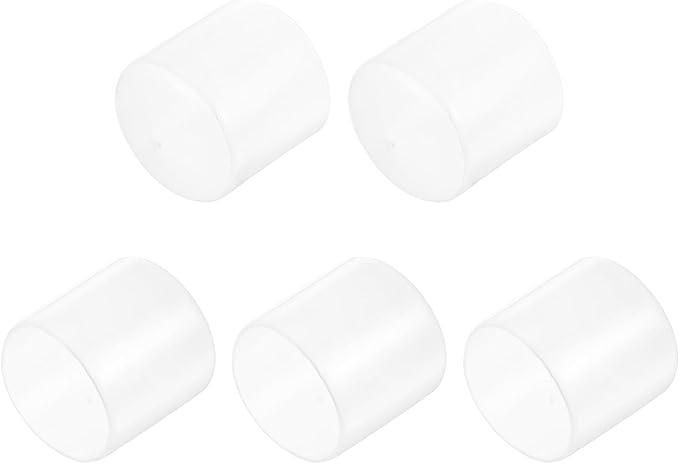 uxcell 5pcs Rubber End Caps 32mm ID Vinyl PVC Round Tube Bolt Cap Cover Screw Thread Protectors Clear