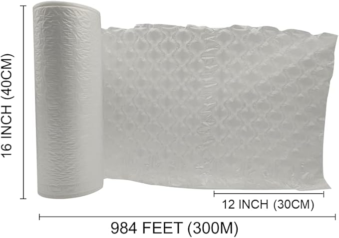 Air Cushion Machine Film Small Bubble Pillow Packaging Padding Roll | 984ft x 16" x 12”