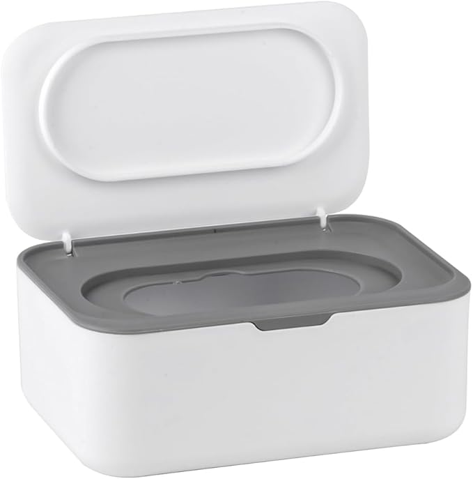 Baby Wipes Dispenser, Wipe Holder for Baby & Adult, Keeps Wet Tissue Fresh,Easy Pull Wipes Pouch Case (1, Gray)