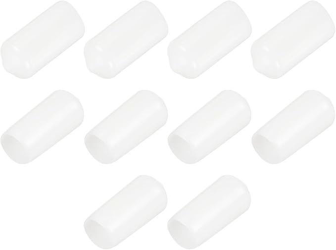 uxcell 10pcs Rubber End Caps 10.5mm ID Vinyl Round End Cap Cover Screw Thread Protectors White