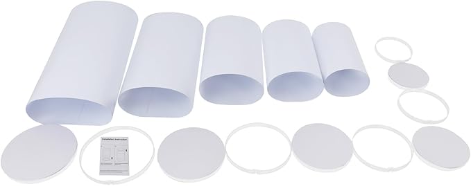 DouSeiAi 5Pcs Cylinder Pedestal Stands for Party, White Round Cylinder Display Plinth Pillars for Wedding Birthday Cake Table Decor