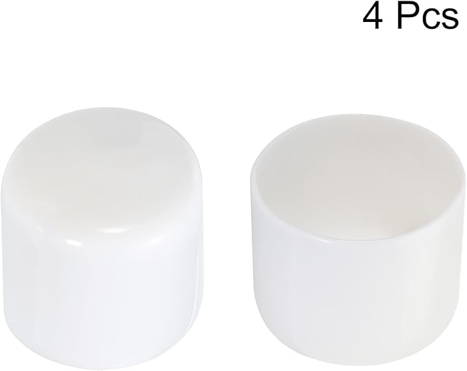 uxcell 4pcs Rubber End Caps 40mm ID Vinyl Round Tube Bolt Cap Cover Screw Thread Protectors White, 40mm Height