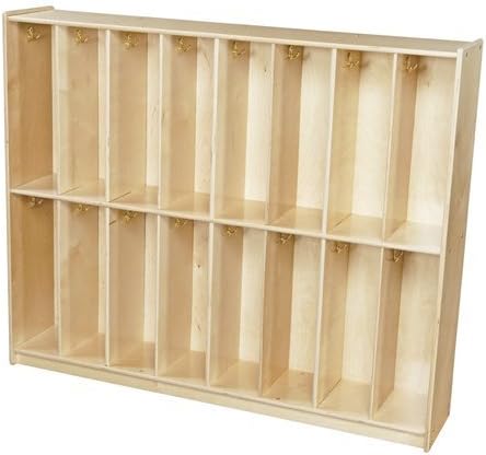 Contender 16 Section Classroom Coat Locker with Backpack Hanger, Dual Hooks, for Cubby Coat Rack, for Office, School, Kindergarten, Day Care [Comes Fully Assembled]