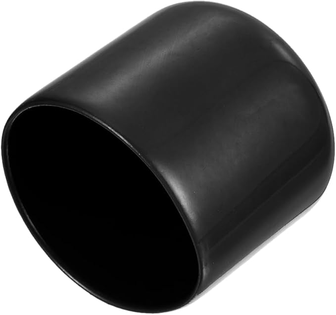 uxcell 4pcs Rubber End Caps 1 5/16"(33mm) ID Vinyl Round End Cap Cover Screw Thread Protectors Black, 30mm Height