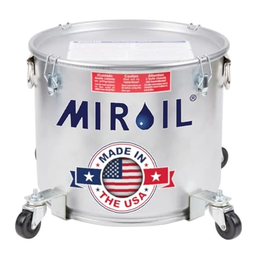 MirOil Oil Disposal Caddy with Caster Wheels (5 Gallon) – Heavy-Duty Steel Filter Pot and Lid Lockfor Commercial Kitchen 35 LB Disposal Storage - Grease Container for Kitchen - Model #40LC