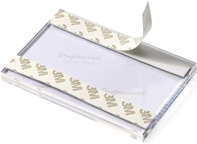 5 Pack Acrylic Label Holder Price Tag Displays Sign Holder with 3M Tape Adhesive Wall Mount Sign Stand (Transparent 90*60mm/3.54*2.36 inches)