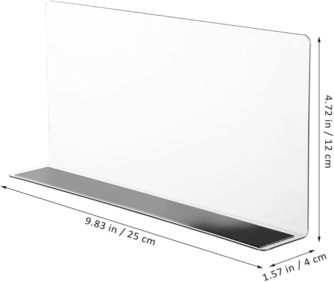 Baluue 6 Pack Clear Magnetic Shelf Dividers PVC Plastic L Shaped Separators 12cm Tall Shelf Divider for Wire Shelving Closet Organization Retail Display Rack Cabinet Goods Bins