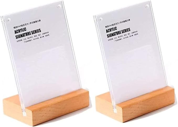 2 Pack Acrylic Label Holder Price Tag Displays Sign Holder Data Card Holder Table Top Sign Stand(120*80mm/4.72x3.15 inches)